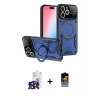 ieg™ iPhone 16 Pro Max Kılıf Kıvılcım Modern Serisi - Siyah Buffer Hayalet Cam Ekran Koruyucu + Bilvis Titan Kamera Lens - SH
