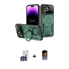 ieg™ iPhone 16 Pro Max Kılıf Kıvılcım Modern Serisi - Siyah Buffer Hayalet Cam Ekran Koruyucu + Bilvis Titan Kamera Lens - TMGI
