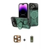 ieg™ iPhone 16 Pro Max Kılıf Kıvılcım Modern Serisi - Siyah Joko Magic 5D Hayalet Cam + Pers Alüminyum Kamera Lens - CLTM