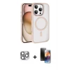 ieg™ iPhone 16 Pro Max Kılıf Kıvılcım Prime - Siyah 3D Antistatik Mat Seramik Nano Ekran Koruyucu + Pers Alüminyum Kamera Lens - GI