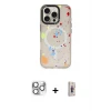 ieg™ iPhone 16 Pro Max Kılıf Kozmos Doku - Siyah Bilvis 3D Cam Ekran Koruyucu + Pers Alüminyum Kamera Lens - GS