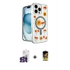 ieg™ iPhone 16 Pro Max Kılıf Kozmos Doku - Siyah Buffer Cam Ekran Koruyucu + Bilvis Titan Kamera Lens - GS