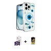 ieg™ iPhone 16 Pro Max Kılıf Kozmos Doku - Siyah Buffer Cam Ekran Koruyucu + Bilvis Titan Kamera Lens - GS