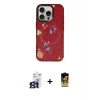 ieg™ iPhone 16 Pro Max Kılıf Kozmos Doku - Siyah Buffer Cam Ekran Koruyucu + Bilvis Titan Kamera Lens - TMGI