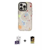 ieg™ iPhone 16 Pro Max Kılıf Kozmos Doku - Siyah Buffer Cam Ekran Koruyucu + Bilvis Titan Kamera Lens - TMGI
