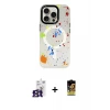 ieg™ iPhone 16 Pro Max Kılıf Kozmos Doku - Siyah Buffer Cam Ekran Koruyucu + Bilvis Titan Kamera Lens - TMGI