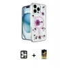 ieg™ iPhone 16 Pro Max Kılıf Kozmos Doku - Siyah Buffer Cam Ekran Koruyucu + PVD Metal Kamera Lens - GD