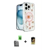 ieg™ iPhone 16 Pro Max Kılıf Kozmos Doku - Siyah Buffer Cam Ekran Koruyucu + Raze Metal Kamera Lens - SH