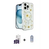 ieg™ iPhone 16 Pro Max Kılıf Kozmos Doku - Siyah Joko Magic 5D Cam + Bilvis Titan Kamera Lens - GS