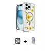 ieg™ iPhone 16 Pro Max Kılıf Kozmos Doku - Siyah Joko Magic 5D Cam + PVD Metal Kamera Lens - GD