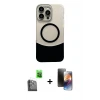 ieg™ iPhone 16 Pro Max Kılıf Kozmos Form Özel Seri - Siyah 3D Antistatik Mat Seramik Nano Ekran Koruyucu + Raze Metal Kamera Lens - SH