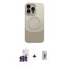 ieg™ iPhone 16 Pro Max Kılıf Kozmos Form Özel Seri - Siyah Bilvis 3D Cam Ekran Koruyucu + Bilvis Titan Kamera Lens - SH