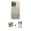 ieg™ iPhone 16 Pro Max Kılıf Kozmos Form Özel Seri - Siyah Bilvis 5in1 3D Magic Cam Ekran Koruyucu + Pers Alüminyum Kamera Lens - CLTM