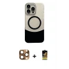 ieg™ iPhone 16 Pro Max Kılıf Kozmos Form Özel Seri - Siyah Buffer Cam Ekran Koruyucu + Pers Alüminyum Kamera Lens - CLTM