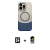 ieg™ iPhone 16 Pro Max Kılıf Kozmos Form Özel Seri - Siyah Buffer Hayalet Cam Ekran Koruyucu + PVD Metal Kamera Lens - SH