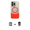 ieg™ iPhone 16 Pro Max Kılıf Kozmos Form Özel Seri - Siyah Buffer Hayalet Cam Ekran Koruyucu + PVD Metal Kamera Lens - GS