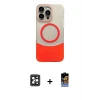 ieg™ iPhone 16 Pro Max Kılıf Kozmos Form Özel Seri - Siyah Buffer Hayalet Cam Ekran Koruyucu + PVD Metal Kamera Lens - SH