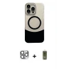 ieg™ iPhone 16 Pro Max Kılıf Kozmos Form Özel Seri - Siyah Joko Magic 5D Hayalet Cam + Pers Alüminyum Kamera Lens - GI