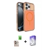 ieg™ iPhone 16 Pro Max Kılıf Kutup Doku Serisi - Siyah Bilvis 5in1 3D Magic Cam Ekran Koruyucu + Raze Metal Kamera Lens - NLGY