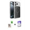 ieg™ iPhone 16 Pro Max Kılıf Kutup Doku Serisi - Siyah Bilvis 5in1 3D Magic Cam Ekran Koruyucu + Raze Metal Kamera Lens - NLGY