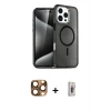 ieg™ iPhone 16 Pro Max Kılıf Nova Asil Prime - Siyah Bilvis 3D Cam Ekran Koruyucu + Pers Alüminyum Kamera Lens - CLTM