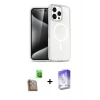 ieg™ iPhone 16 Pro Max Kılıf Nova Asil Prime - Siyah Bilvis 5in1 3D Magic Cam Ekran Koruyucu + Raze Metal Kamera Lens - CLTM