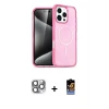 ieg™ iPhone 16 Pro Max Kılıf Nova Asil Prime - Siyah Buffer Hayalet Cam Ekran Koruyucu + Pers Alüminyum Kamera Lens - GI