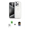 ieg™ iPhone 16 Pro Max Kılıf Nova Asil Prime - Siyah Buffer Hayalet Cam Ekran Koruyucu + Raze Metal Kamera Lens - BZ