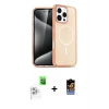 ieg™ iPhone 16 Pro Max Kılıf Nova Asil Prime - Siyah Buffer Hayalet Cam Ekran Koruyucu + Raze Metal Kamera Lens - BZ