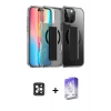 ieg™ iPhone 16 Pro Max Kılıf Nova Işık Koleksiyonu - Siyah Bilvis 5in1 3D Magic Cam Ekran Koruyucu + PVD Metal Kamera Lens - SH