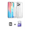 ieg™ iPhone 16 Pro Max Kılıf Nova Işık Koleksiyonu - Siyah Bilvis 5in1 5D Magic Hayalet Cam Ekran Koruyucu + PVD Metal Kamera Lens - GS