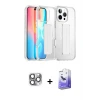 ieg™ iPhone 16 Pro Max Kılıf Nova Işık Koleksiyonu - Siyah Bilvis 5in1 5D Magic Hayalet Cam Ekran Koruyucu + Pers Alüminyum Kamera Lens - GI