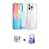 ieg™ iPhone 16 Pro Max Kılıf Nova Işık Koleksiyonu - Siyah Bilvis 5in1 5D Magic Hayalet Cam Ekran Koruyucu + Pers Alüminyum Kamera Lens - GS