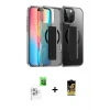 ieg™ iPhone 16 Pro Max Kılıf Nova Işık Koleksiyonu - Siyah Buffer Cam Ekran Koruyucu + Raze Metal Kamera Lens - BZ