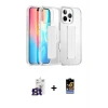 ieg™ iPhone 16 Pro Max Kılıf Nova Işık Koleksiyonu - Siyah Buffer Hayalet Cam Ekran Koruyucu + Bilvis Titan Kamera Lens - TMGI