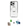 ieg™ iPhone 16 Pro Max Kılıf Nova Işık Özel Seri - Siyah 3D Antistatik Seramik Nano Ekran Koruyucu + Raze Metal Kamera Lens - CLTM