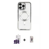 ieg™ iPhone 16 Pro Max Kılıf Nova Işık Özel Seri - Siyah Bilvis 3D Cam Ekran Koruyucu + Bilvis Titan Kamera Lens - SH