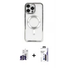 ieg™ iPhone 16 Pro Max Kılıf Nova Işık Özel Seri - Siyah Bilvis 3X AR Hayalet Cam Ekran Koruyucu + Bilvis Titan Kamera Lens - TMGI