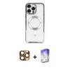 ieg™ iPhone 16 Pro Max Kılıf Nova Işık Özel Seri - Siyah Bilvis 5in1 3D Magic Cam Ekran Koruyucu + Pers Alüminyum Kamera Lens - CLTM
