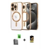 ieg™ iPhone 16 Pro Max Kılıf Nova Işık Özel Seri - Siyah Buffer Cam Ekran Koruyucu + Raze Metal Kamera Lens - SH