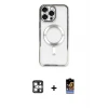 ieg™ iPhone 16 Pro Max Kılıf Nova Işık Özel Seri - Siyah Buffer Hayalet Cam Ekran Koruyucu + PVD Metal Kamera Lens - GS