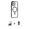 ieg™ iPhone 16 Pro Max Kılıf Nova Işık Özel Seri - Siyah Joko Magic 5D Hayalet Cam + Bilvis Titan Kamera Lens - TMGI