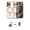 ieg™ iPhone 16 Pro Max Kılıf Nova Işık Özel Seri - Siyah Joko Magic 5D Hayalet Cam + Bilvis Titan Kamera Lens - TMGI