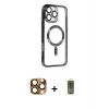 ieg™ iPhone 16 Pro Max Kılıf Nova Işık Özel Seri - Siyah Joko Magic 5D Hayalet Cam + Pers Alüminyum Kamera Lens - CLTM