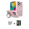 ieg™ iPhone 16 Pro Max Kılıf Nova Minimal Serisi - Şeffaf 360 Full Body Arka Koruyucu + Pers Alüminyum Kamera Lens - GS