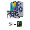 ieg™ iPhone 16 Pro Max Kılıf Nova Minimal Serisi - Şeffaf 360 Full Body Arka Koruyucu + Pers Alüminyum Kamera Lens - GS