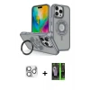 ieg™ iPhone 16 Pro Max Kılıf Nova Minimal Serisi - Şeffaf 360 Full Body Arka Koruyucu + Pers Alüminyum Kamera Lens - GS