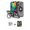 ieg™ iPhone 16 Pro Max Kılıf Nova Minimal Serisi - Şeffaf 360 Full Body Arka Koruyucu + Pers Alüminyum Kamera Lens - GS