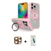 ieg™ iPhone 16 Pro Max Kılıf Nova Minimal Serisi - Şeffaf Pasifik Cam Ekran Koruyucu + Pers Alüminyum Kamera Lens - CLTM