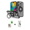 ieg™ iPhone 16 Pro Max Kılıf Nova Minimal Serisi - Şeffaf Pasifik Cam Ekran Koruyucu + Raze Metal Kamera Lens - NLGY